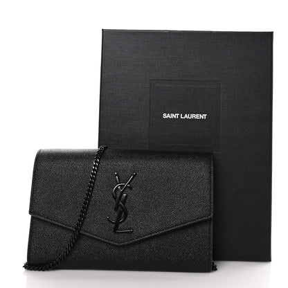 Saint Laurent Grain de Poudre Uptown Chain Wallet Black 11 of 11