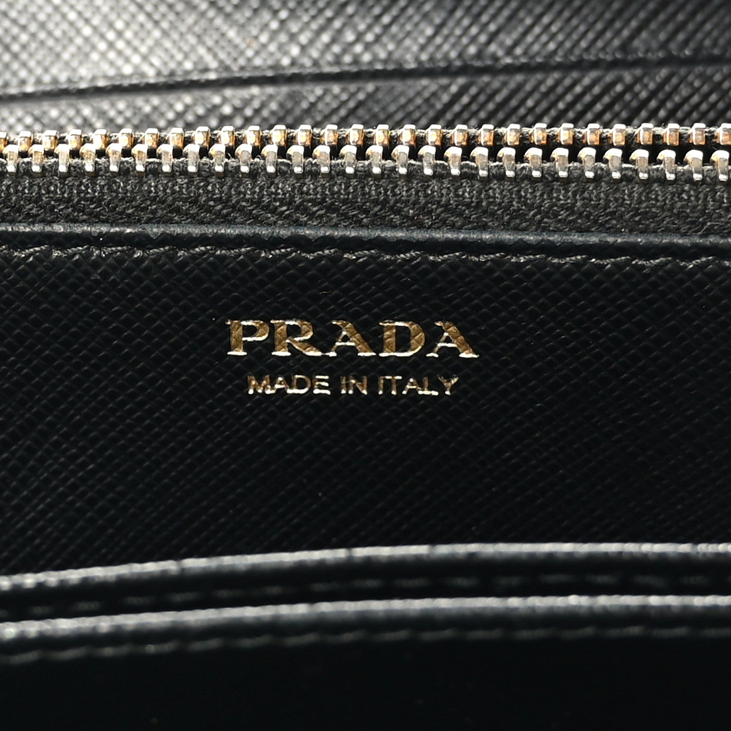 Prada Saffiano Metal Zip Around Wallet Black 7 of 7