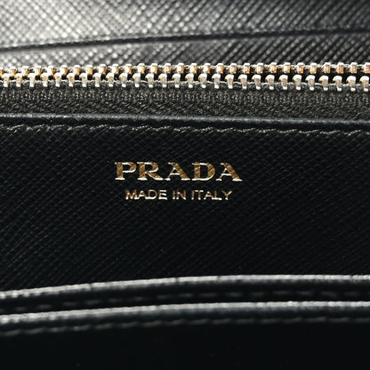 Prada Saffiano Metal Zip Around Wallet Black 7 of 7