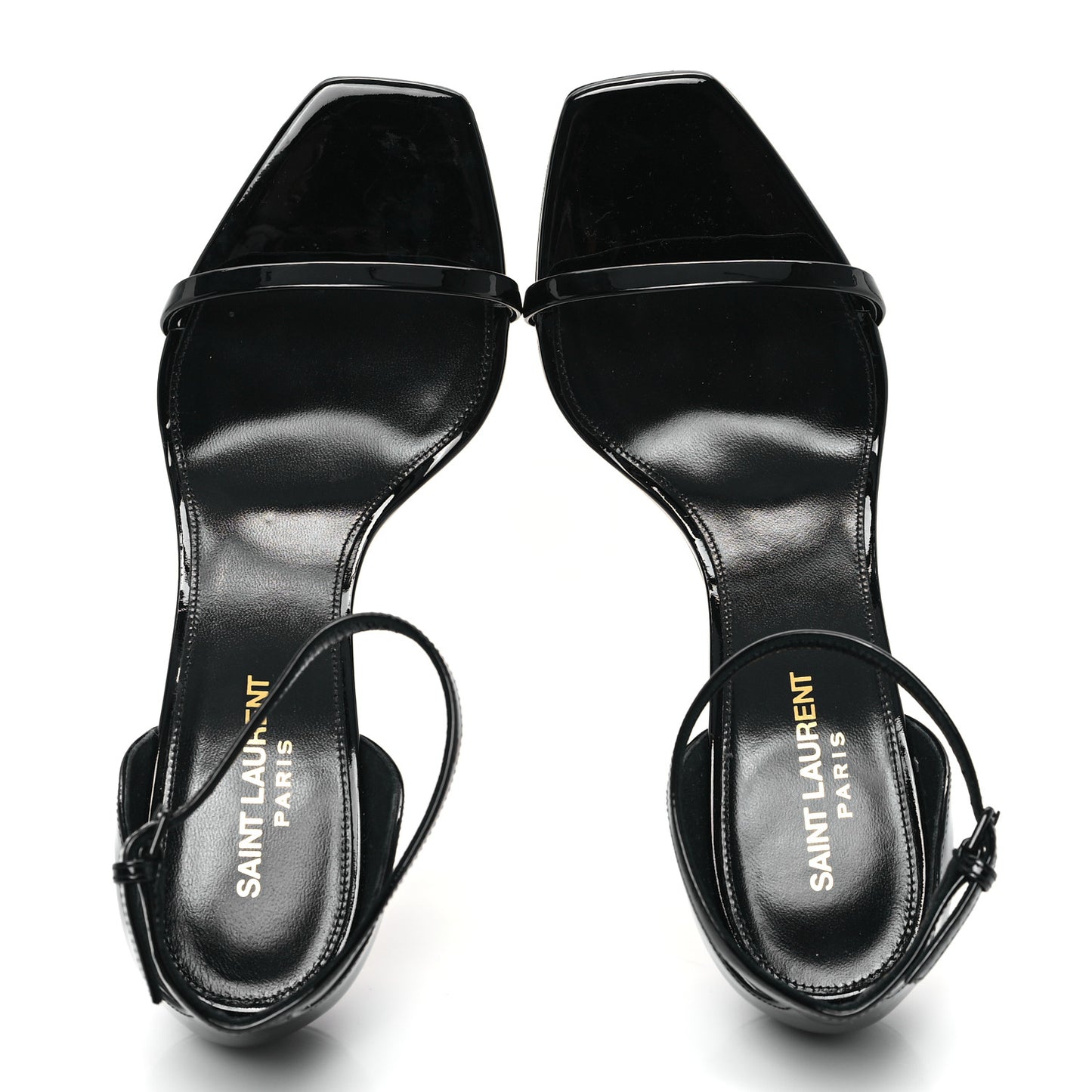 Patent Calfskin Opyum 85 Sandals 38.5 Black
