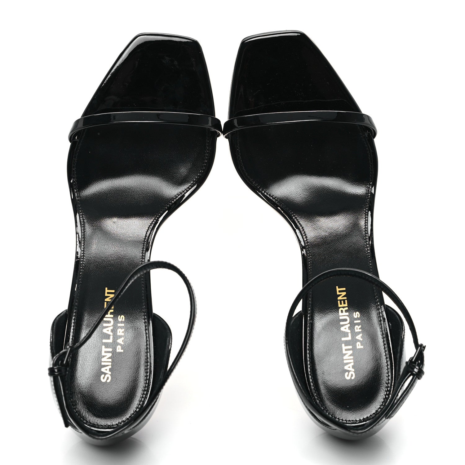 Saint Laurent Patent Calfskin Opyum 85 Sandals 38.5 Black 2 of 10