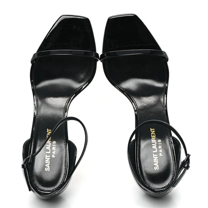 Saint Laurent Patent Calfskin Opyum 85 Sandals 38.5 Black 2 of 10