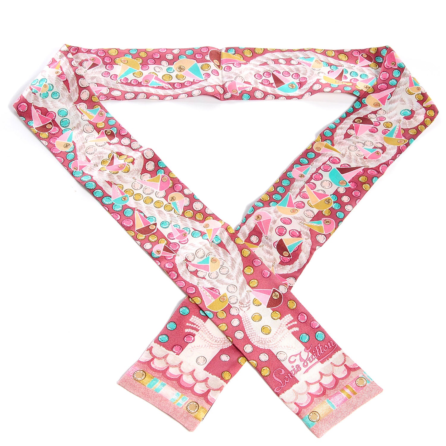 Louis Vuitton Silk Escale Bandeau Pink 1 of 5