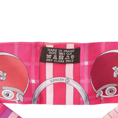 Hermes Silk Tatersale Twilly Fuchsia Rouge Vif Corail 3 of 4