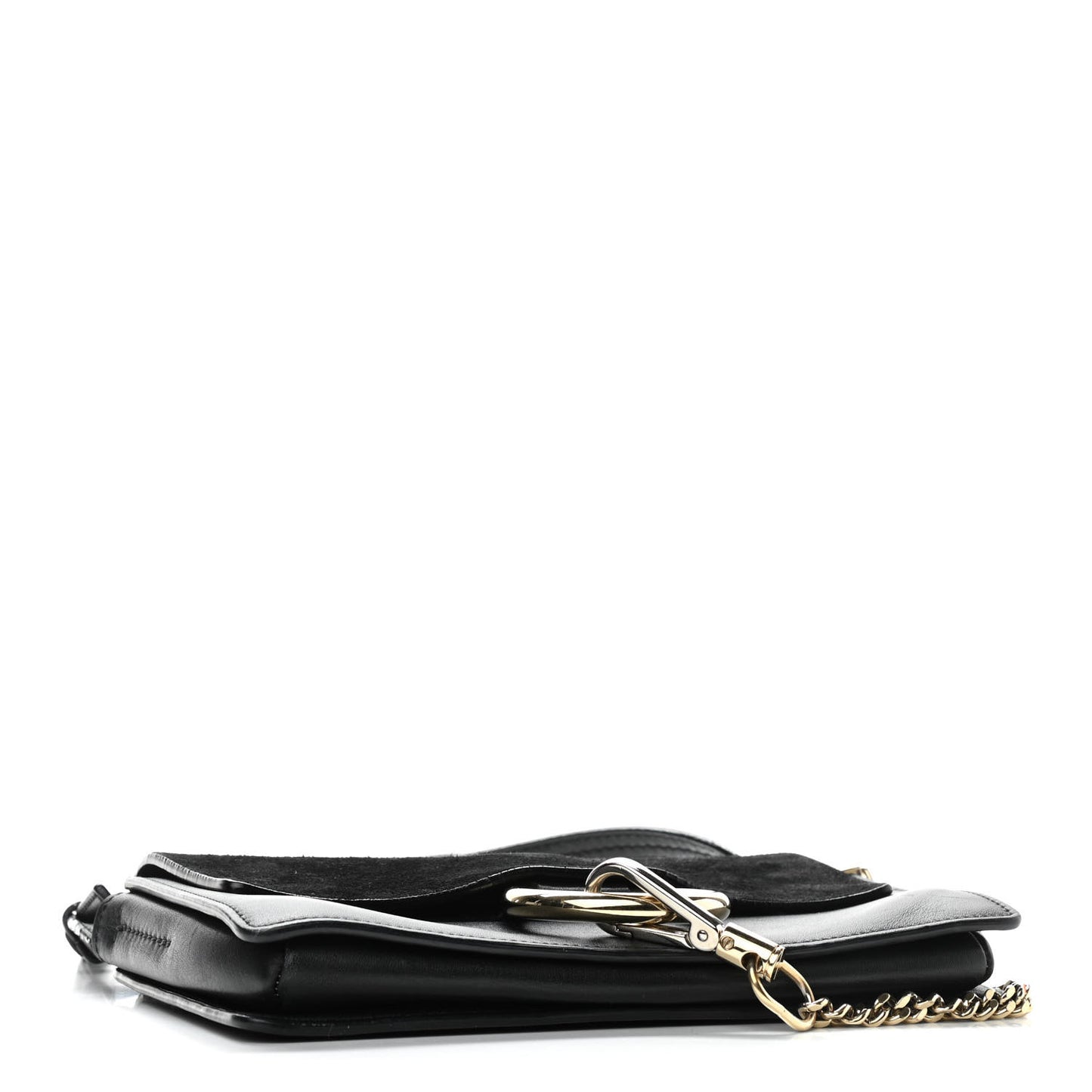 Suede Calfskin Small Faye Shoulder Bag Black