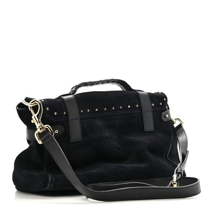Mulberry Heavy Suede Alexa Tassel Satchel Ink Blue 3 of 14