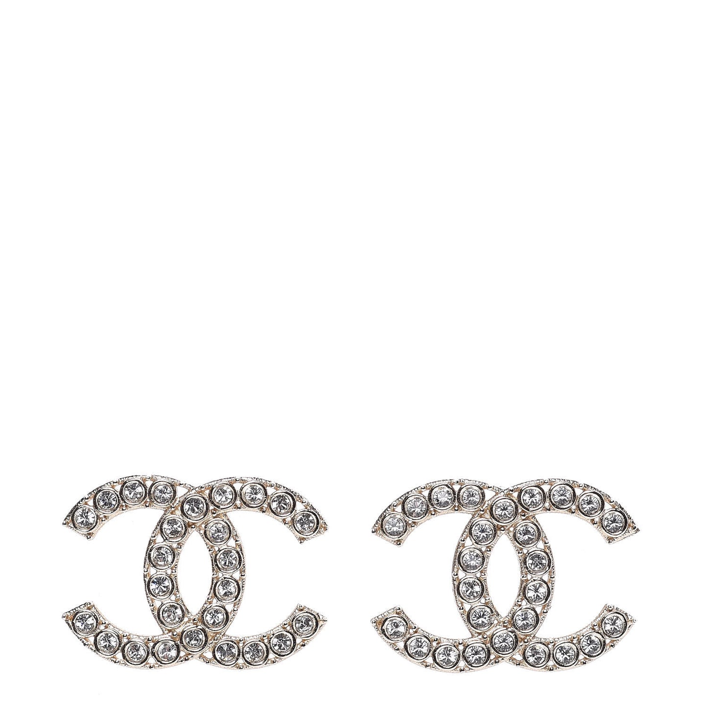 Crystal CC Large Stud Earrings Gold