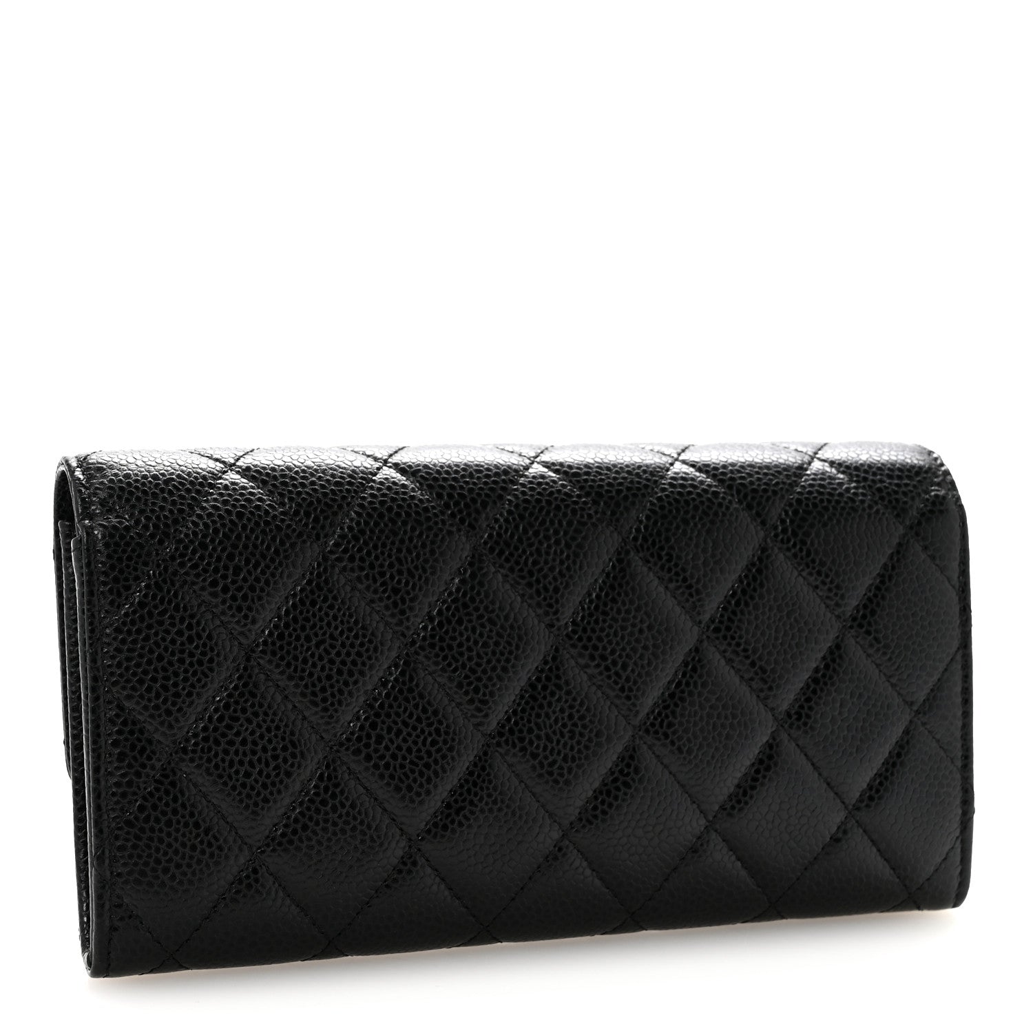 Chanel Caviar Quilted Large Gusset Flap Wallet Black 3 of 9