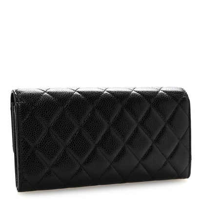 Chanel Caviar Quilted Large Gusset Flap Wallet Black 3 of 9