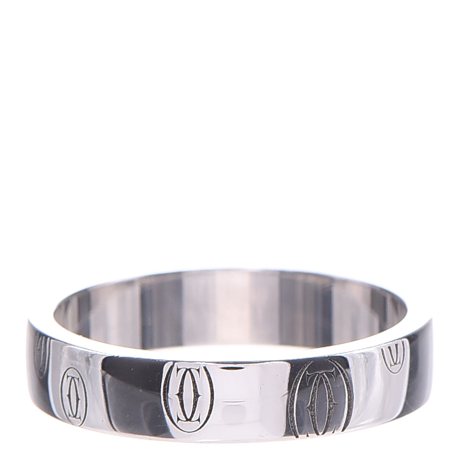 Cartier 18K White Gold 4mm Happy Birthday Band Ring 51 5.75 3 of 4