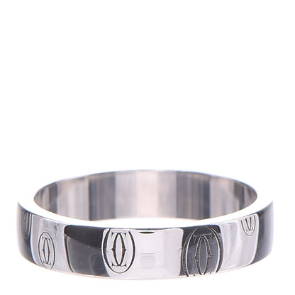 Cartier 18K White Gold 4mm Happy Birthday Band Ring 51 5.75 3 of 4