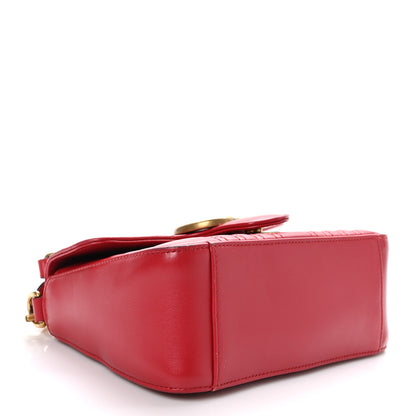 Gucci Calfskin Matelasse Mini GG Marmont Top Handle Shoulder Bag Hibiscus Red 4 of 13