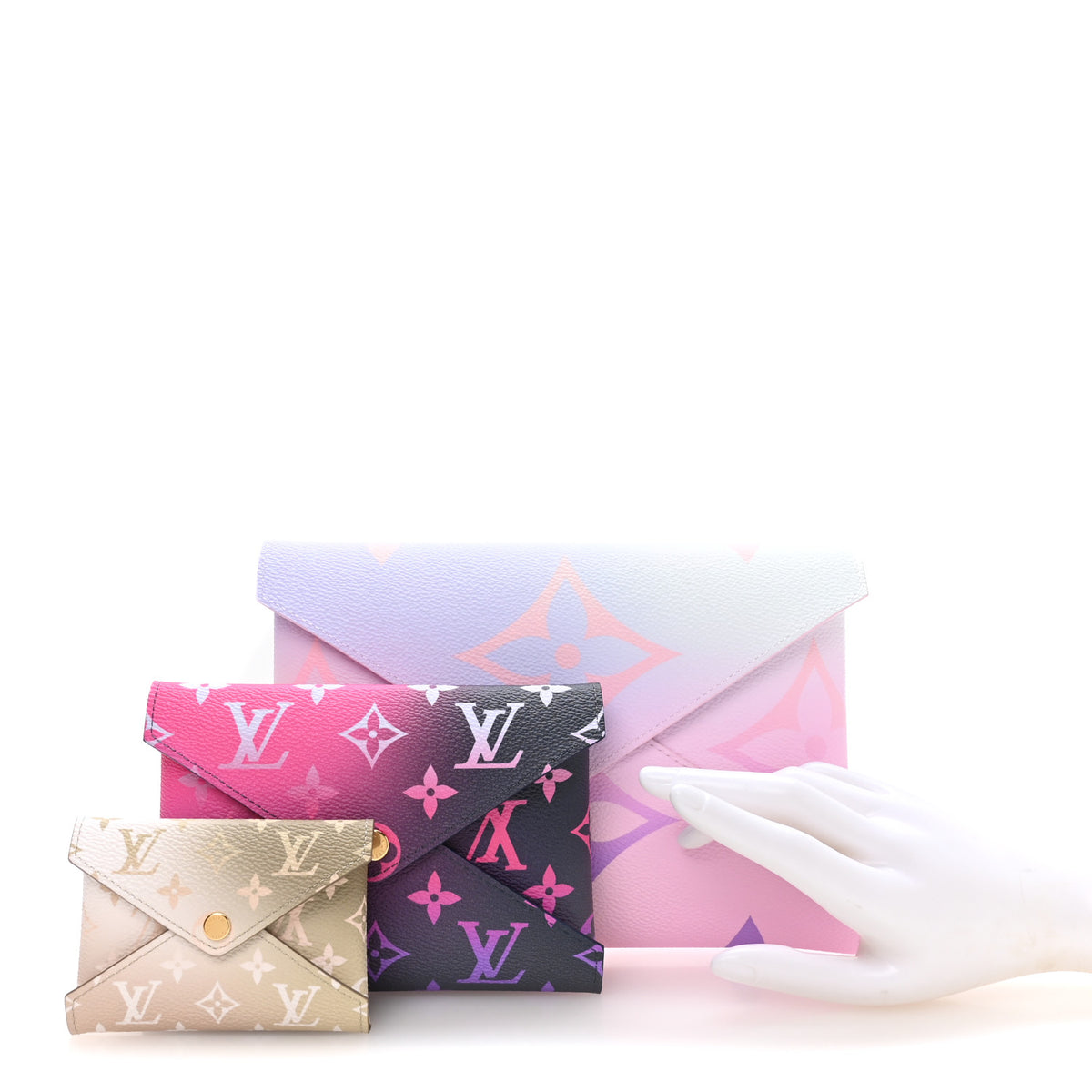 Louis Vuitton Monogram Giant Spring In The City Kirigami Pochette Set Sunrise Pastel Midnight Fuchsia Sunset Kaki 2 of 8