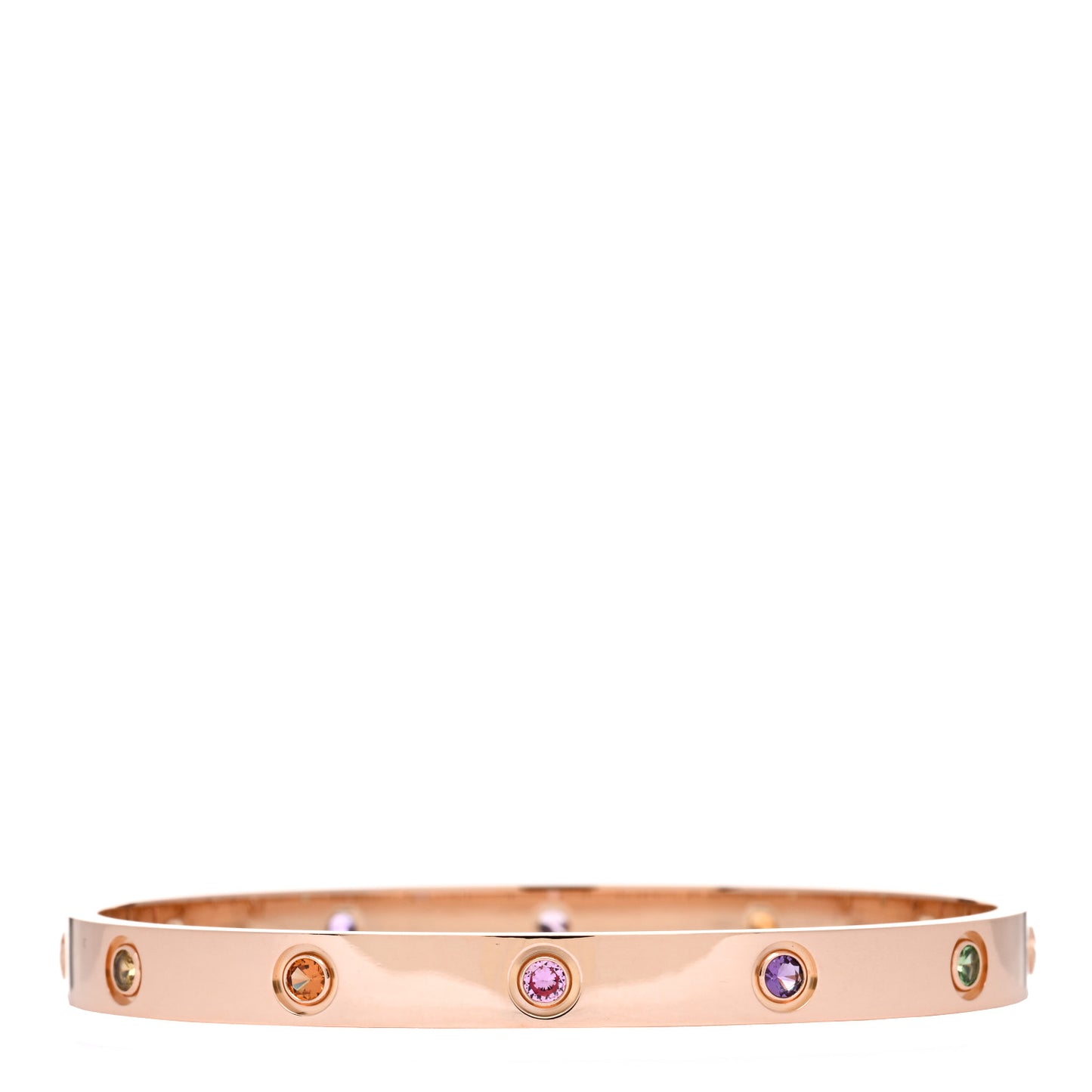 18K Pink Gold Sapphire Garnet Amethyst LOVE Bracelet 18