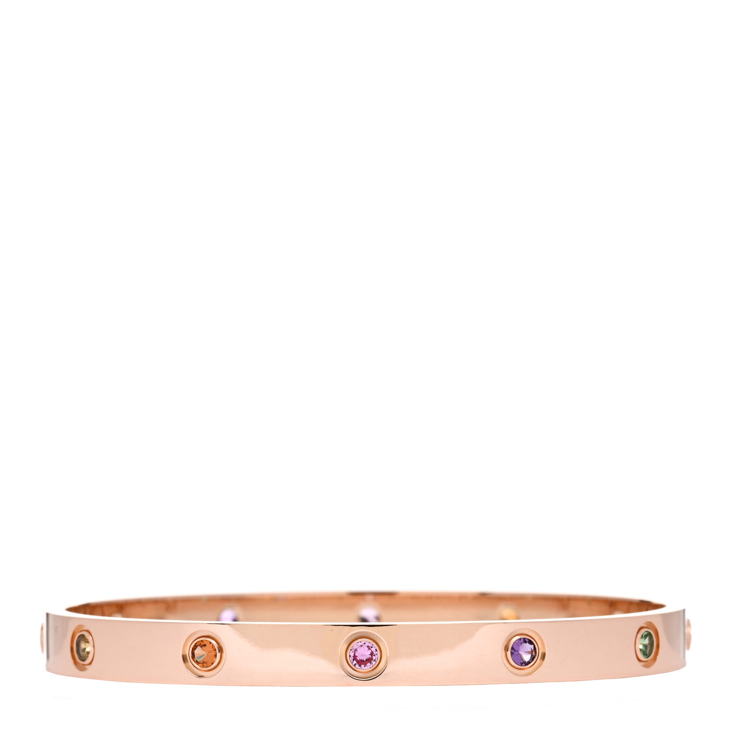Cartier 18K Pink Gold Sapphire Garnet Amethyst LOVE Bracelet 18 2 of 4