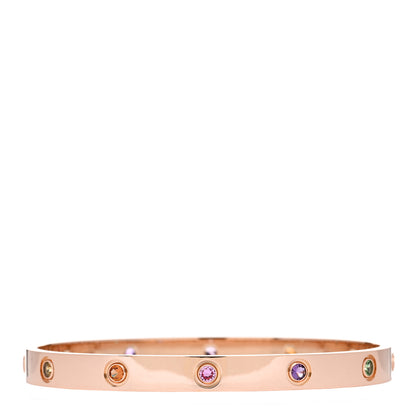 Cartier 18K Pink Gold Sapphire Garnet Amethyst LOVE Bracelet 18 2 of 4