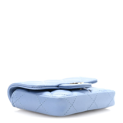 Chanel Lambskin Coco Enamel Quilted Mini Chain Belt Bag Light Blue 4 of 12