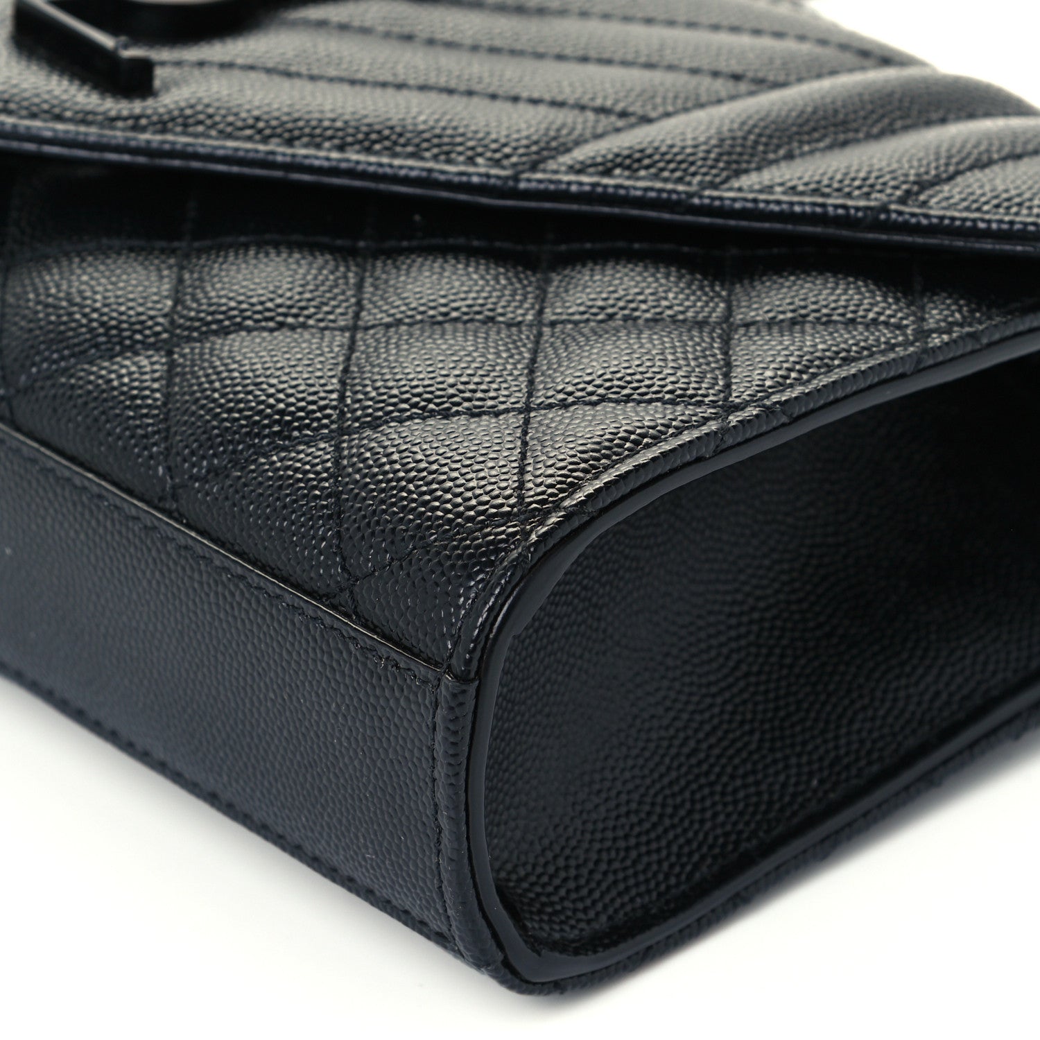 Saint Laurent Grain De Poudre Textured Mixed Matelasse Triquilt Small Monogram Satchel Black 10 of 10