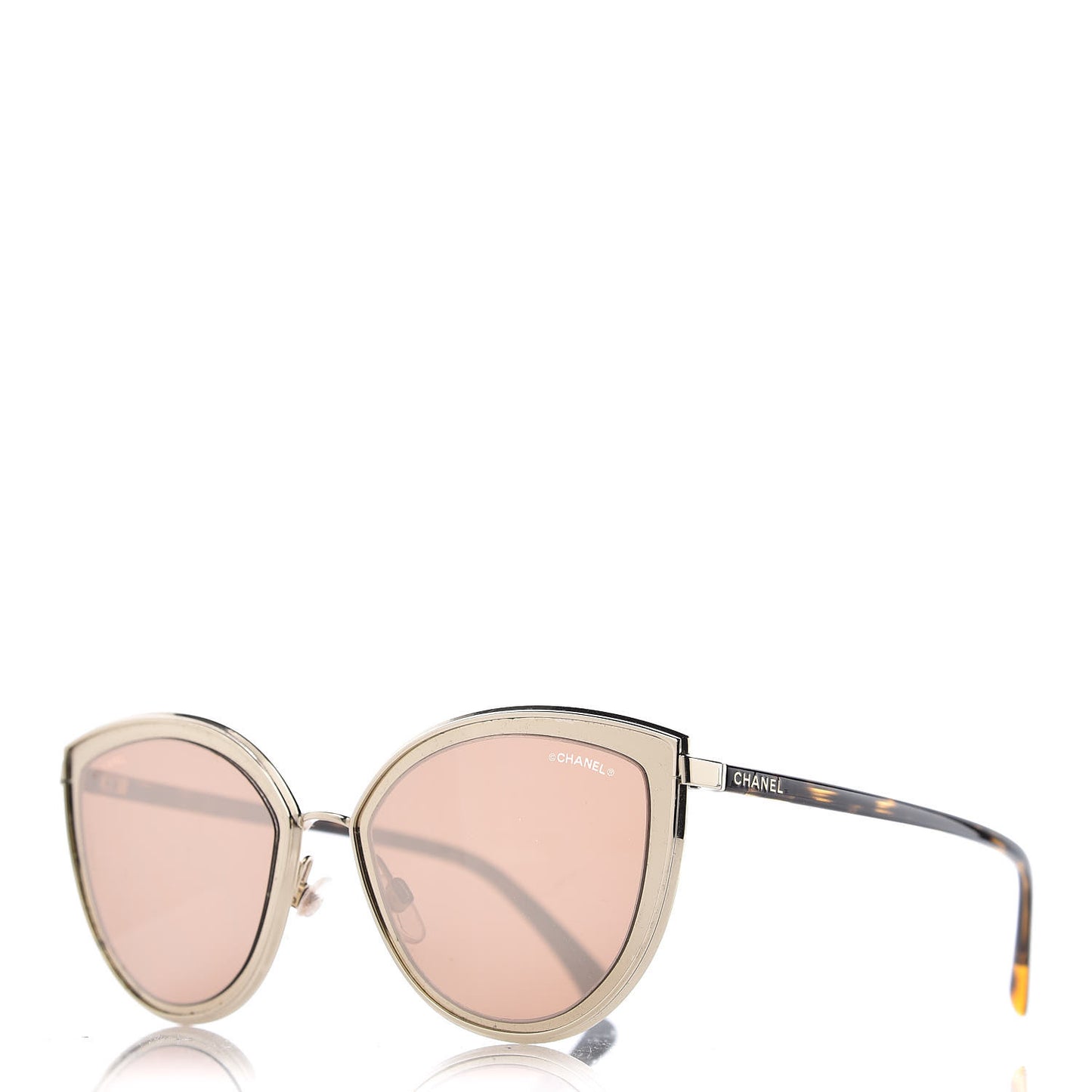 Metal Cat Eye Sunglasses 4222 Gold