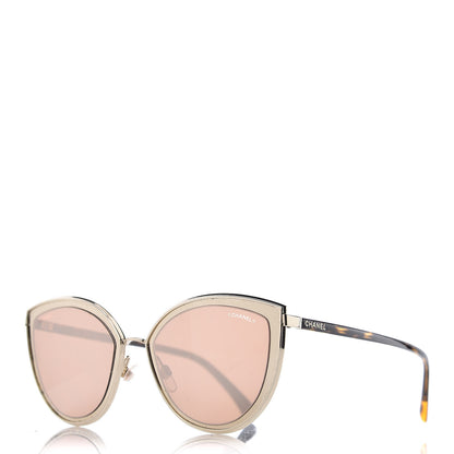 Chanel Metal Cat Eye Sunglasses 4222 Gold 1 of 9