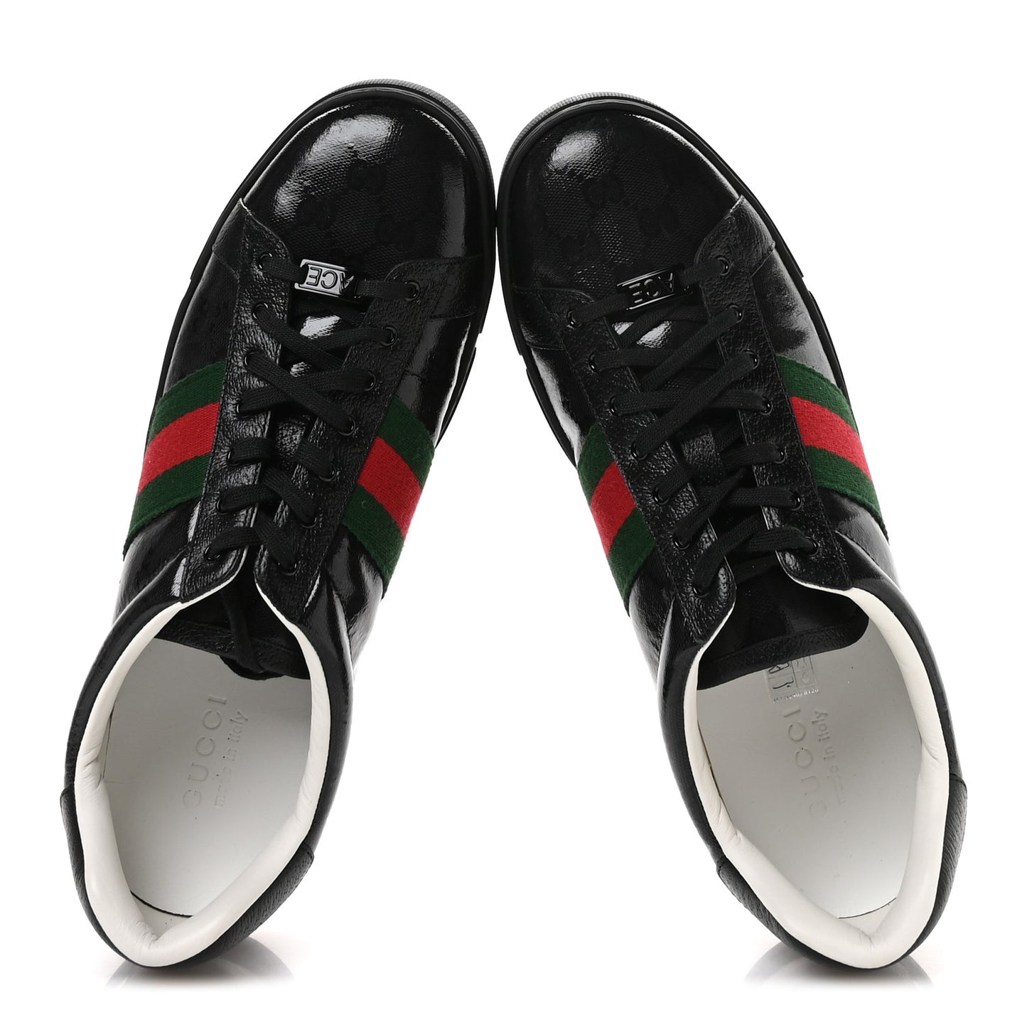 Crystal GG Monogram Web Mens New Ace Sneakers 12 Black