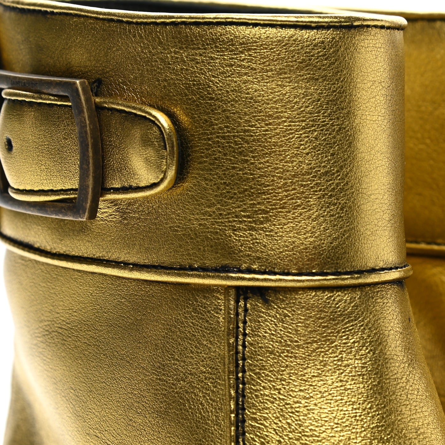 Patent Calfskin Miles 30 Ankle Boots 41 Gold