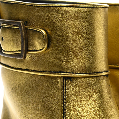 Saint Laurent Patent Calfskin Miles 30 Ankle Boots 41 Gold 11 of 11