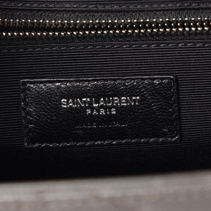 Saint Laurent Grain De Poudre Textured Mixed Matelasse Large Triquilt Monogram Satchel Earth 7 of 8