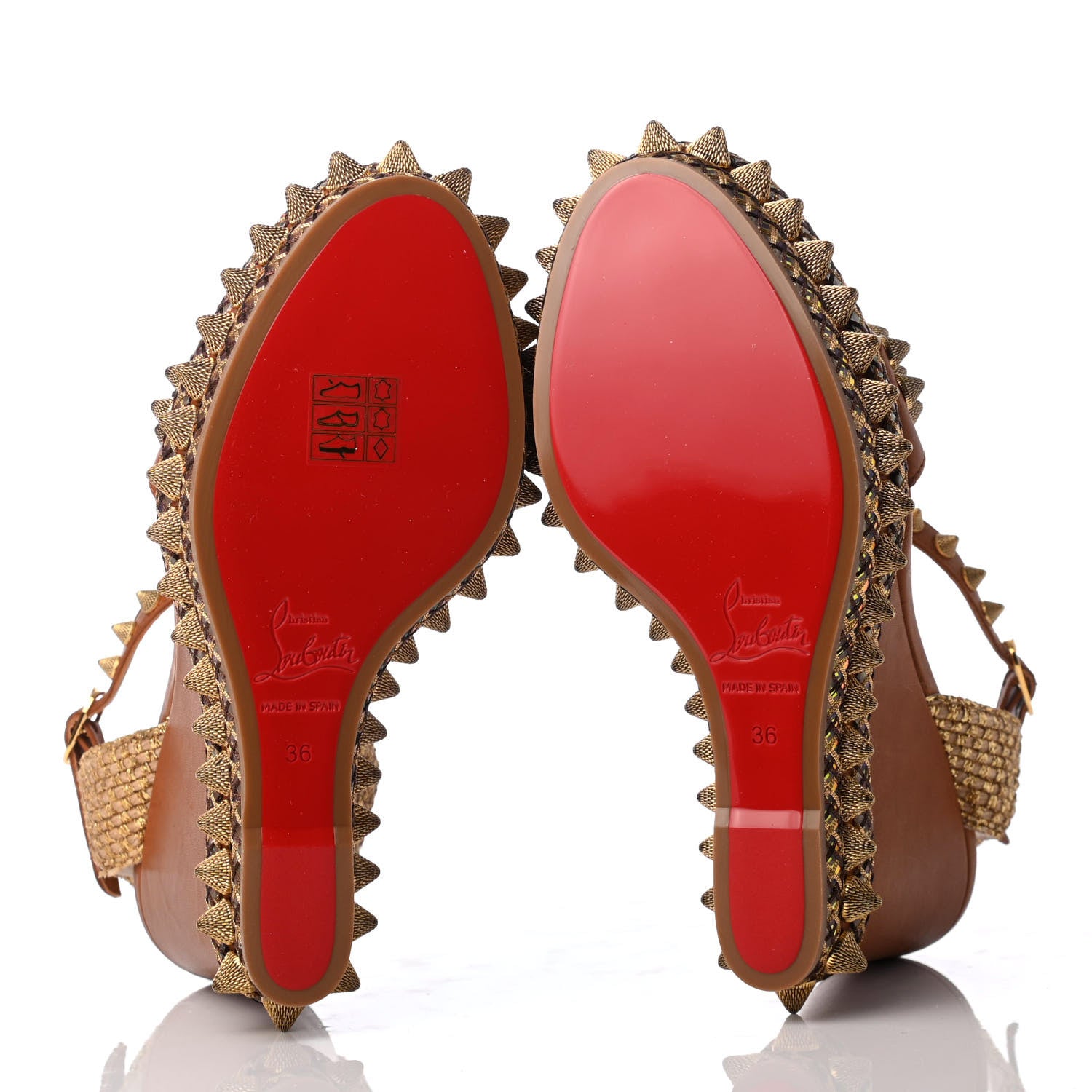 Christian Louboutin Calfskin Cordorella 110 Wedge Sandals 36 Version Cuoio 5 of 8