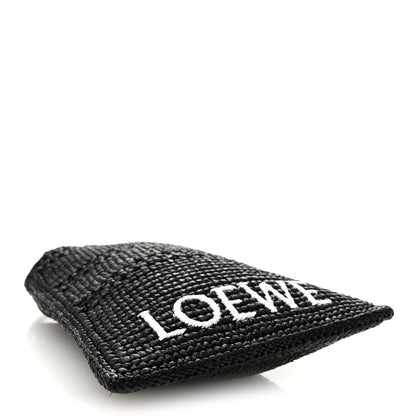 Loewe Raffia Logo Drawstring Pocket Crossbody Black 4 of 10