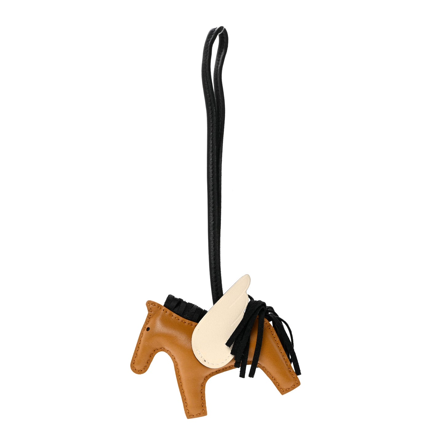 Milo Lambskin Grigri Rodeo Pegase Horse Bag Charm PM Sesame Black Nata