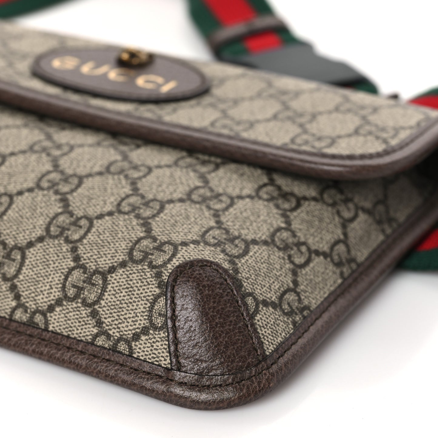 GG Supreme Monogram Neo Vintage Web Belt Bag Brown