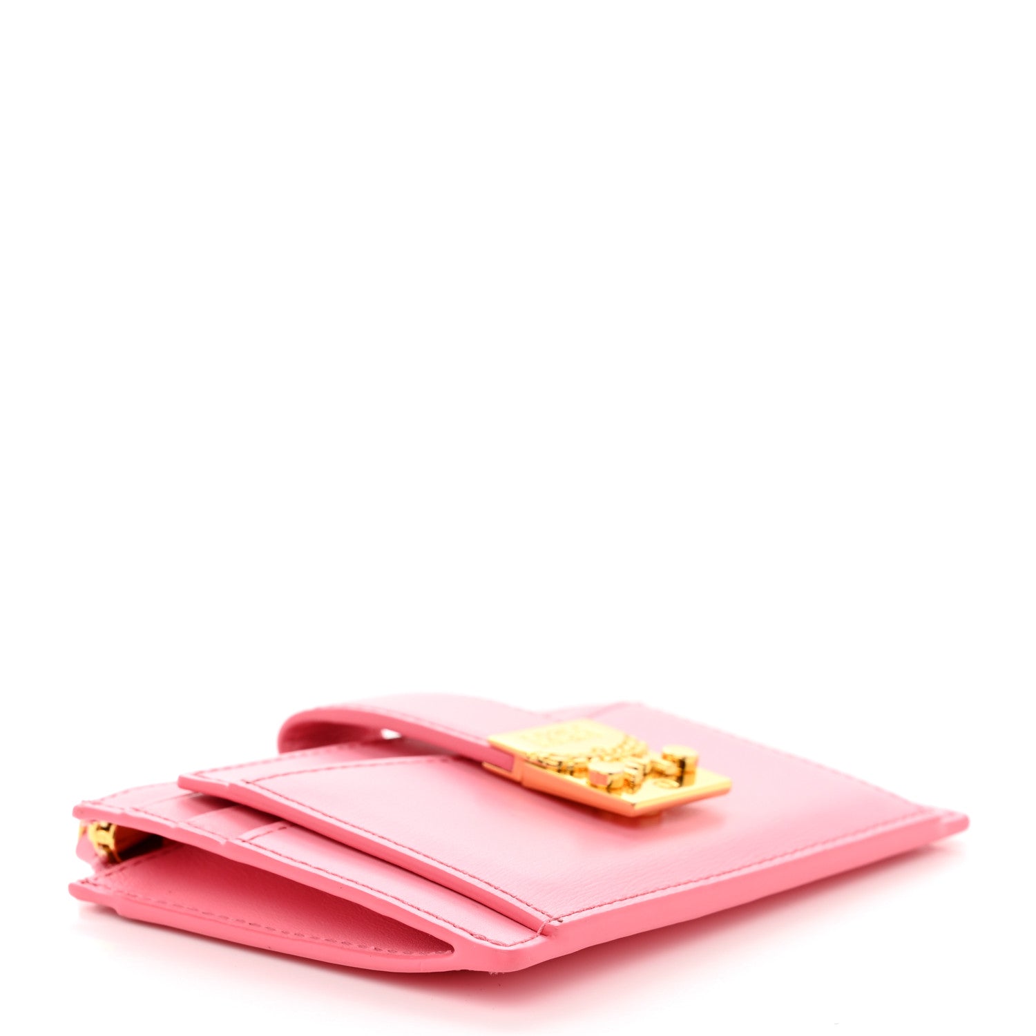 MCM Calfskin Patricia Mini Card Holder Pink 4 of 8