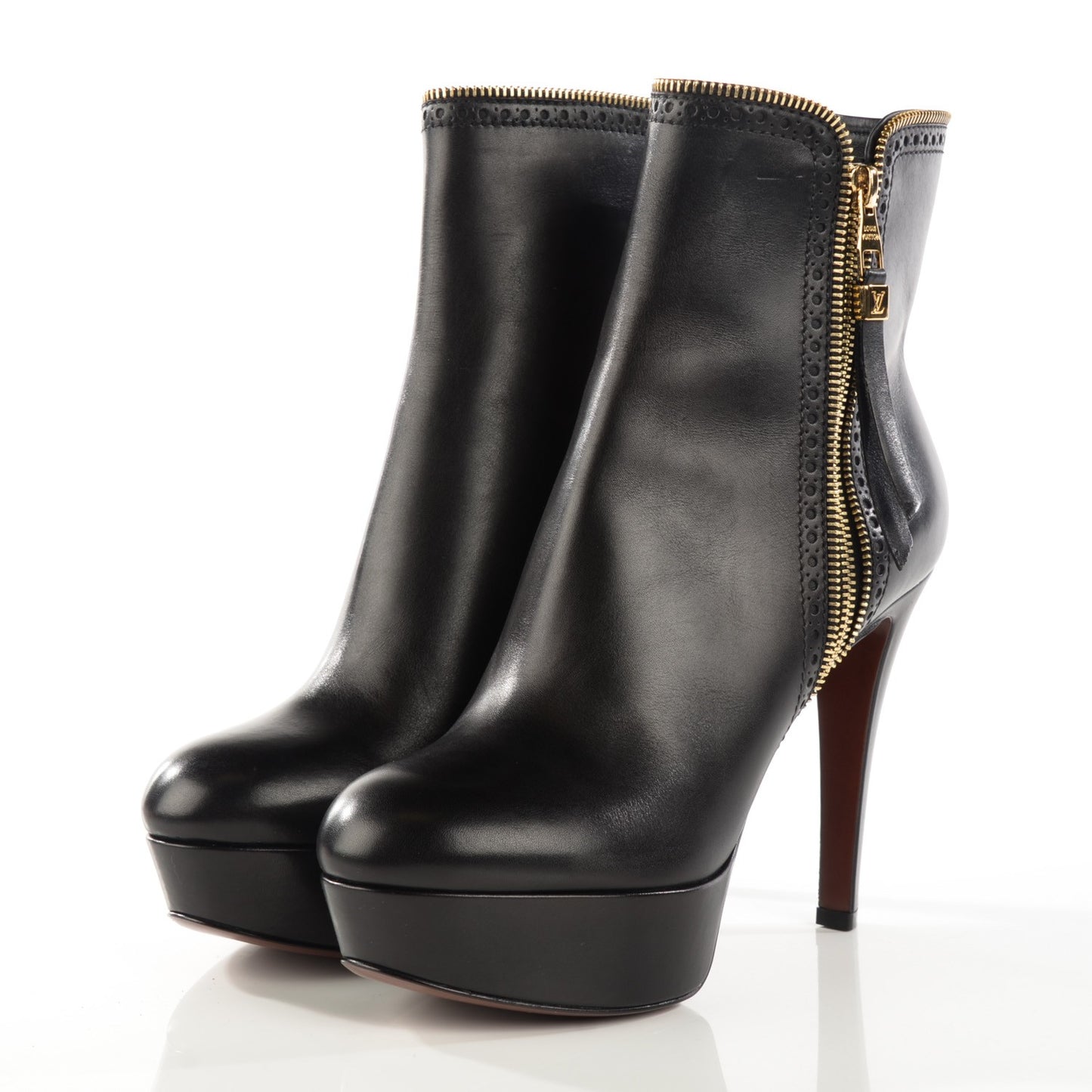 Calfskin Tomboy Platform Booties 39.5 Black