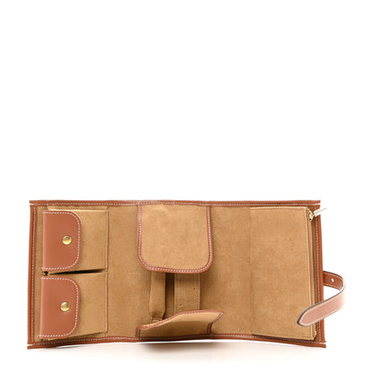 Celine Triomphe Canvas Calfskin Jewelry Pouch Tan 5 of 8