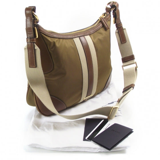 Tessuto Nylon Striped Shoulder Bag