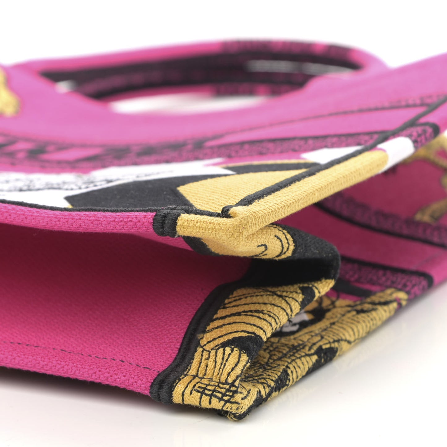 Canvas Embroidered Large Jungle Pop Book Tote Fuchsia Multicolor