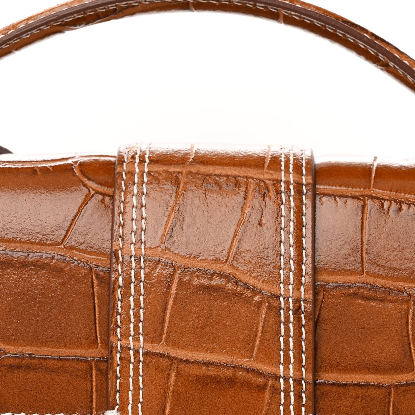 Calfskin Crocodile Embossed Le Grand Bambino Brown