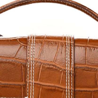 Jacquemus Calfskin Crocodile Embossed Le Grand Bambino Brown 7 of 11