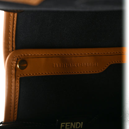 Fendi Glazed Fabric Vitello Century FF 1974 Stamp Patch Mini Peekaboo Defender Cover Mogano Panna Caramello 9 of 9