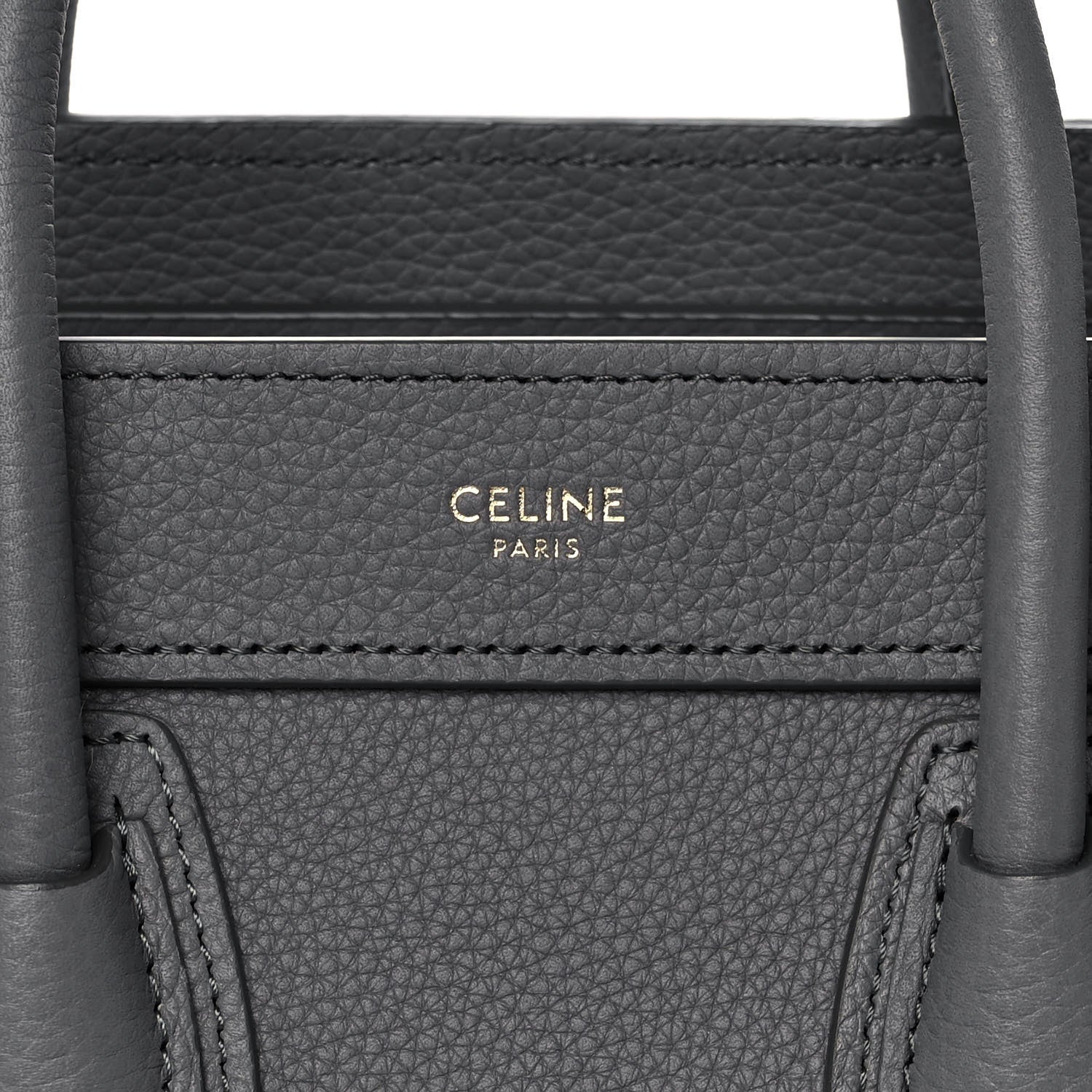 Celine Drummed Calfskin Nano Luggage Kohl 10 of 10