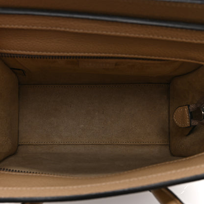 Celine Drummed Calfskin Nano Luggage Dune 5 of 13