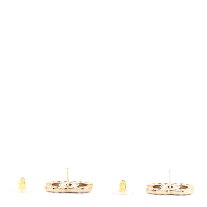 Chanel Large Strass Crystal CC Earrings Black Gold 3 of 4
