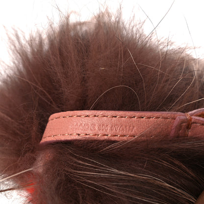 Fendi Fox Fur Crystal Monster Bag Bug Charm Brown Pink Red 4 of 4