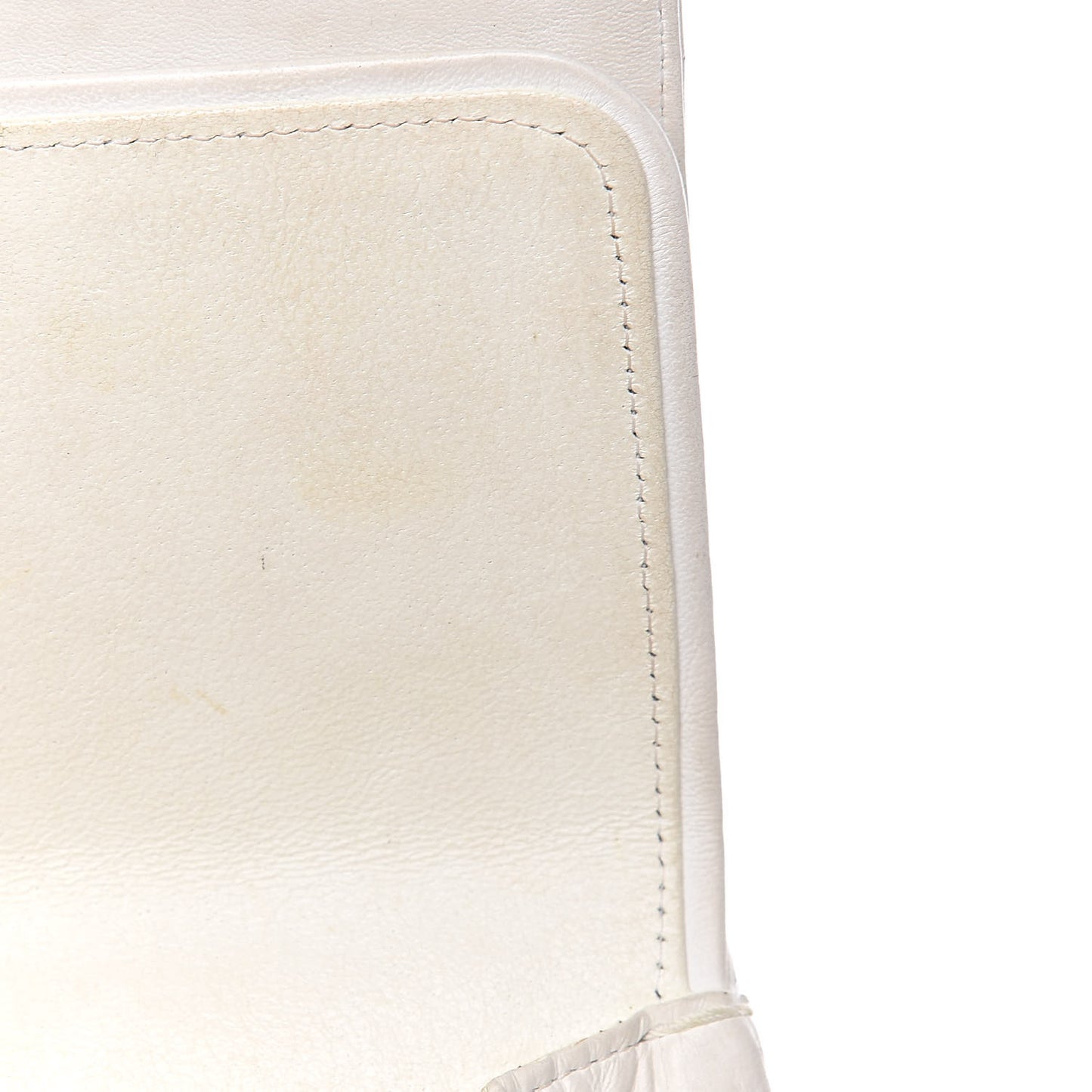 Lambskin Quilted Medium Double Flap White