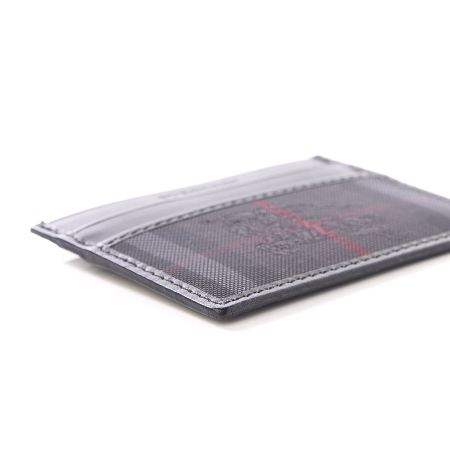 Horseferry Check Calfskin Card Case Charcoal Black