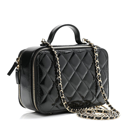 Chanel Shiny Lambskin Quilted CC Vanity Case Black 3 of 12