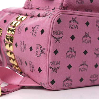 MCM Visetos Medium Side Studs Stark Backpack Pink 5 of 9