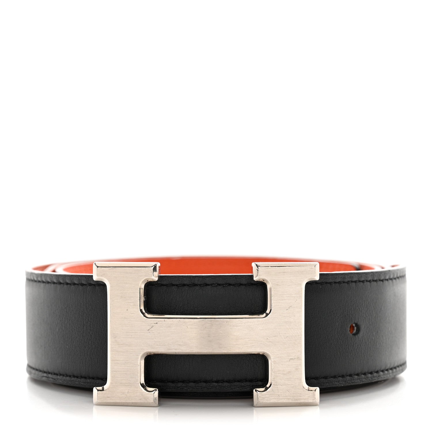 Hermes Swift Epsom 24mm Mini Constance H Belt 85 34 Black Orange 1 of 5