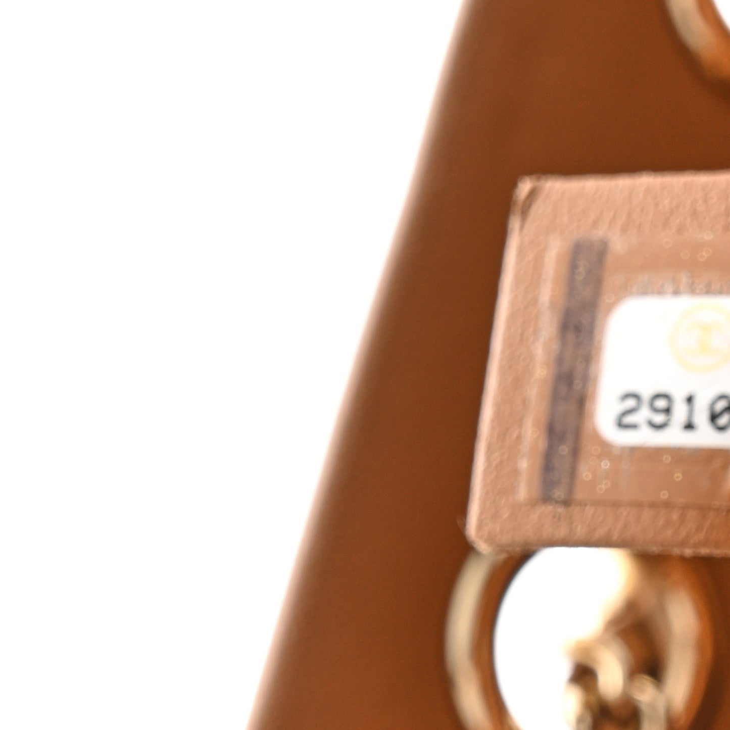 Calfskin Stitched Chain Bucket Bag Camel